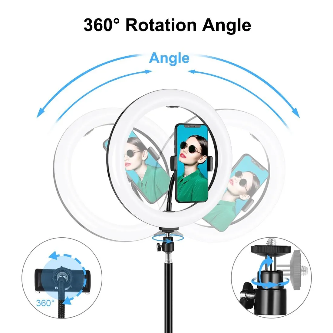 10.2 Led Ring Light with 1.1m Tripod for Vlogging and Live Streaming