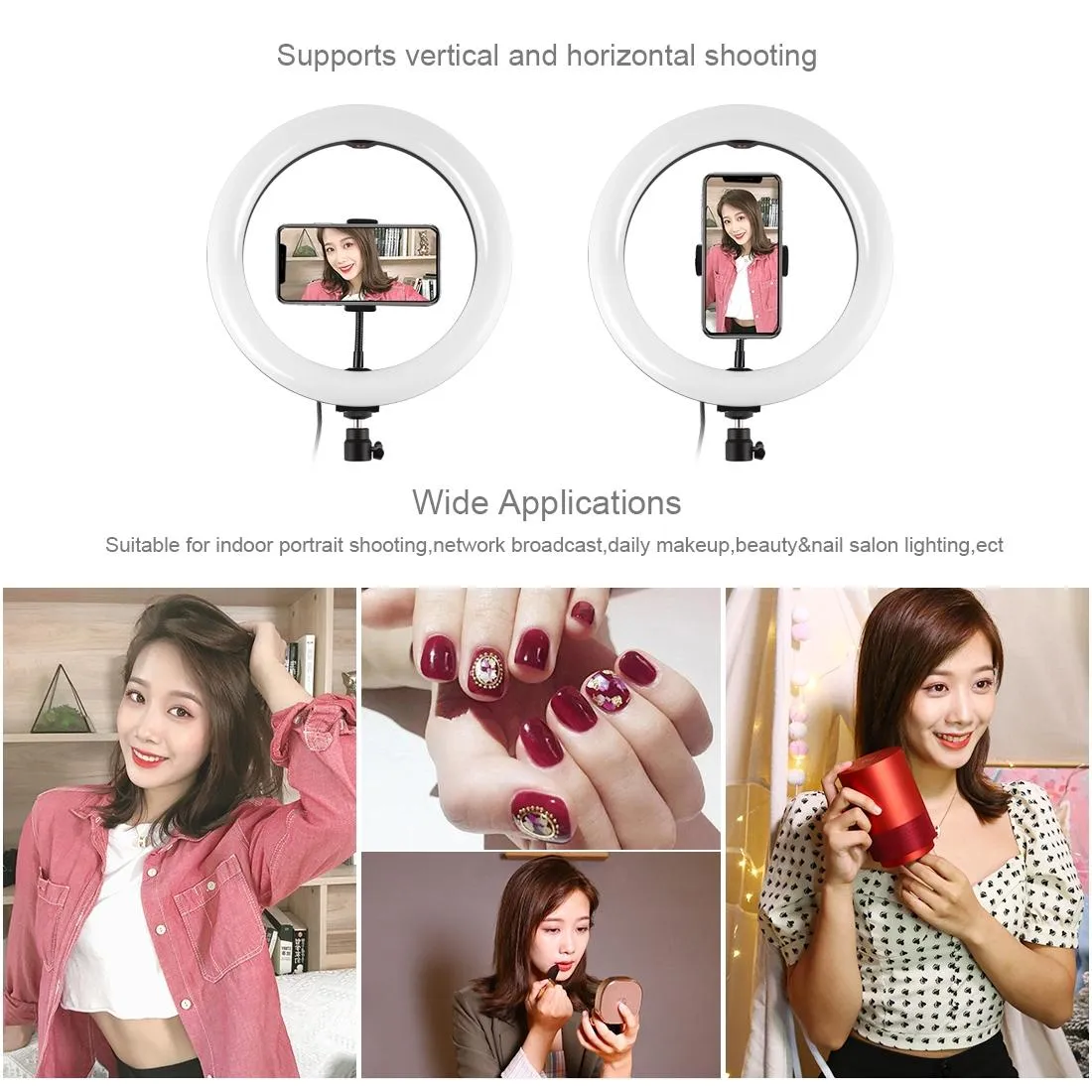 10.2 Rgbw Led Ring Light Kit with Tripod Remote and Phone Clamp