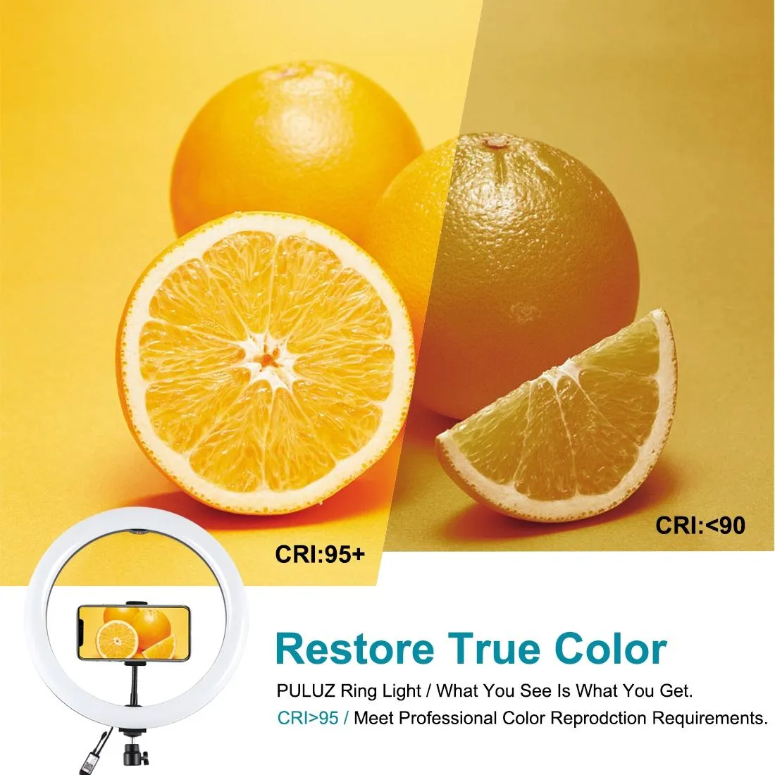 11.8 Rgbw Led Ring Light Kit with Mount Dual Phone Brackets and Remote Control
