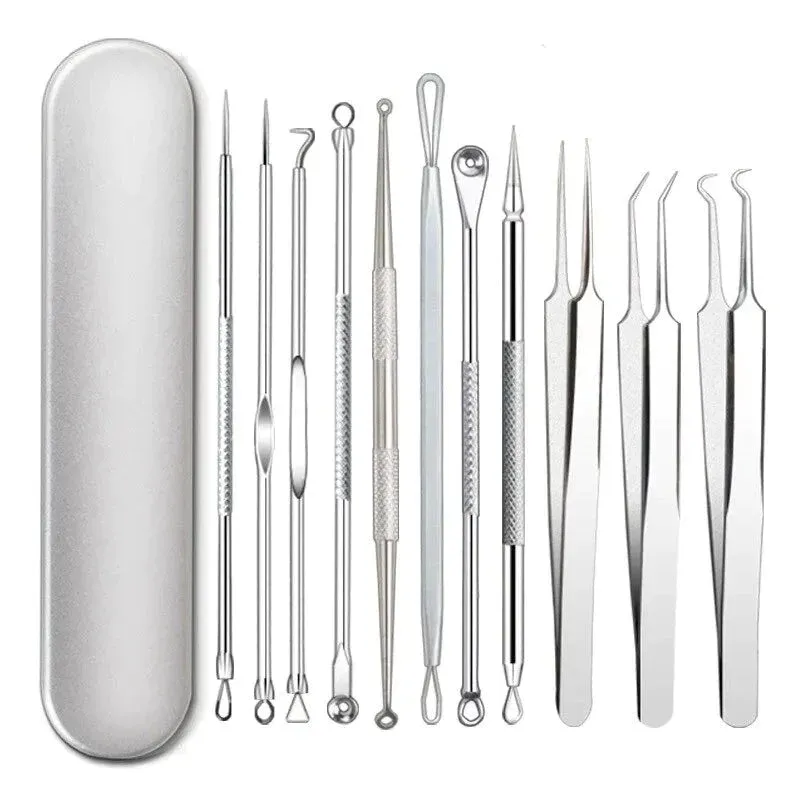 11pcs Blackhead Remover Set Acne Needle Pore Cleaner Skin Care Tool