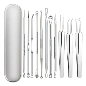 11pcs Blackhead Remover Set Acne Needle Pore Cleaner Skin Care Tool