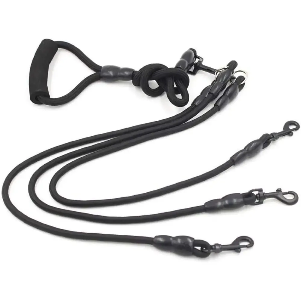 3 In1 Heavy Duty Dual Triple 360 Swivel no Tangle Hand-protected Dog Leash