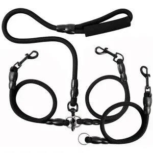 3 In1 Heavy Duty Dual Triple 360 Swivel no Tangle Hand-protected Dog Leash