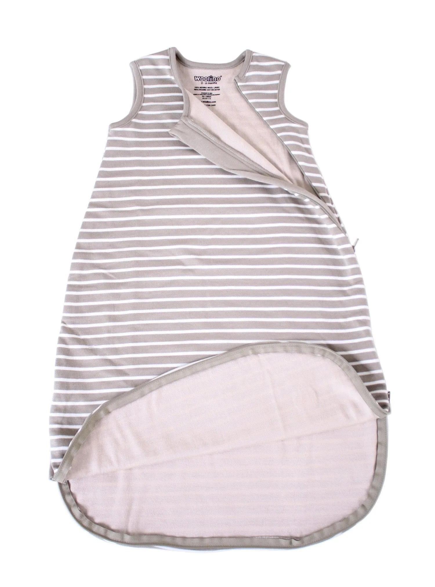 4 Season Basic Baby Sleeping Bag, Merino Wool & Organic Cotton, Earth