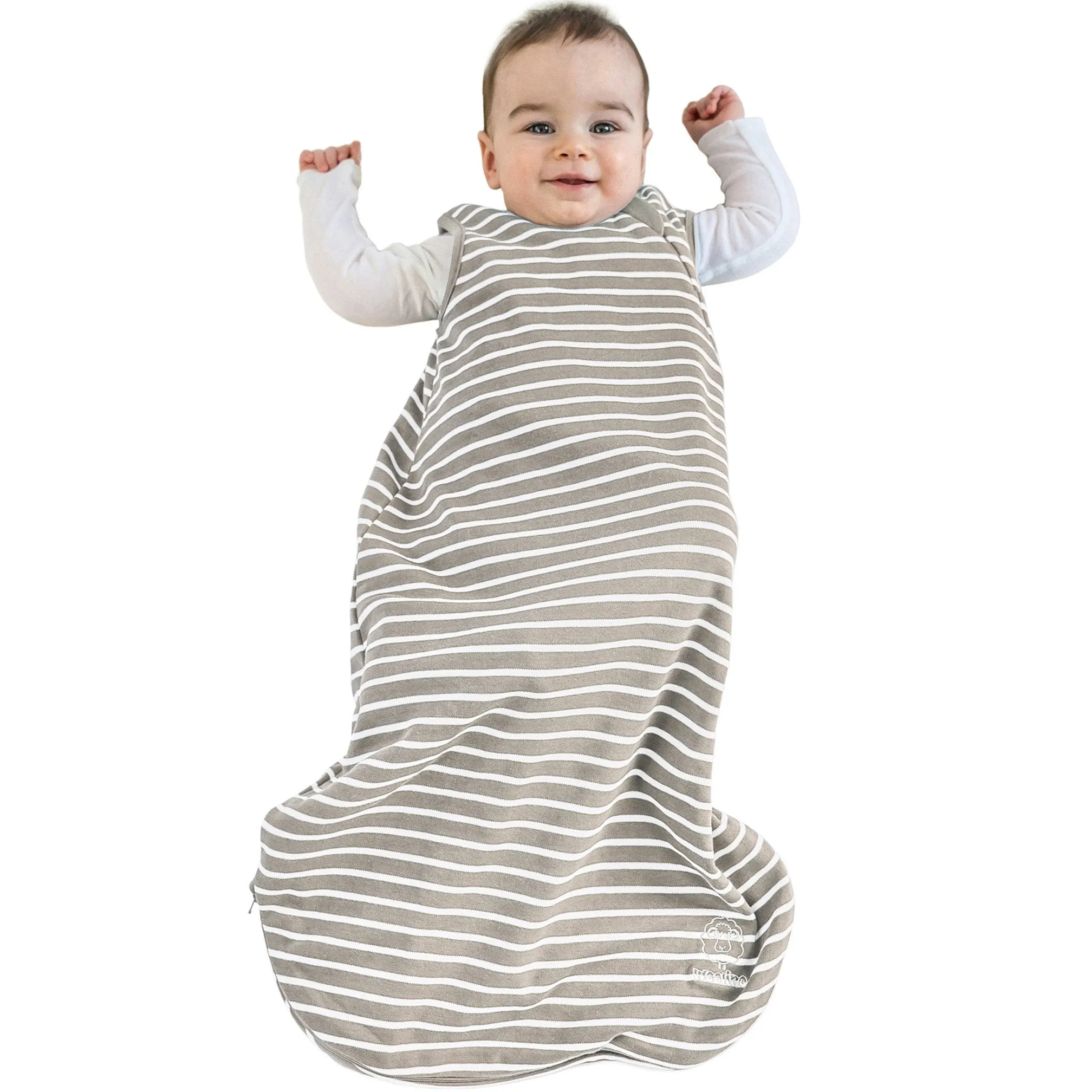 4 Season Basic Baby Sleeping Bag, Merino Wool & Organic Cotton, Earth