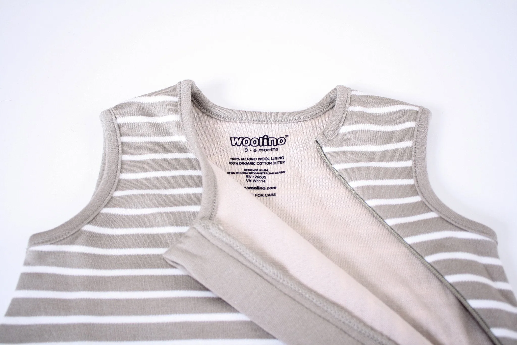 4 Season Basic Baby Sleeping Bag, Merino Wool & Organic Cotton, Earth