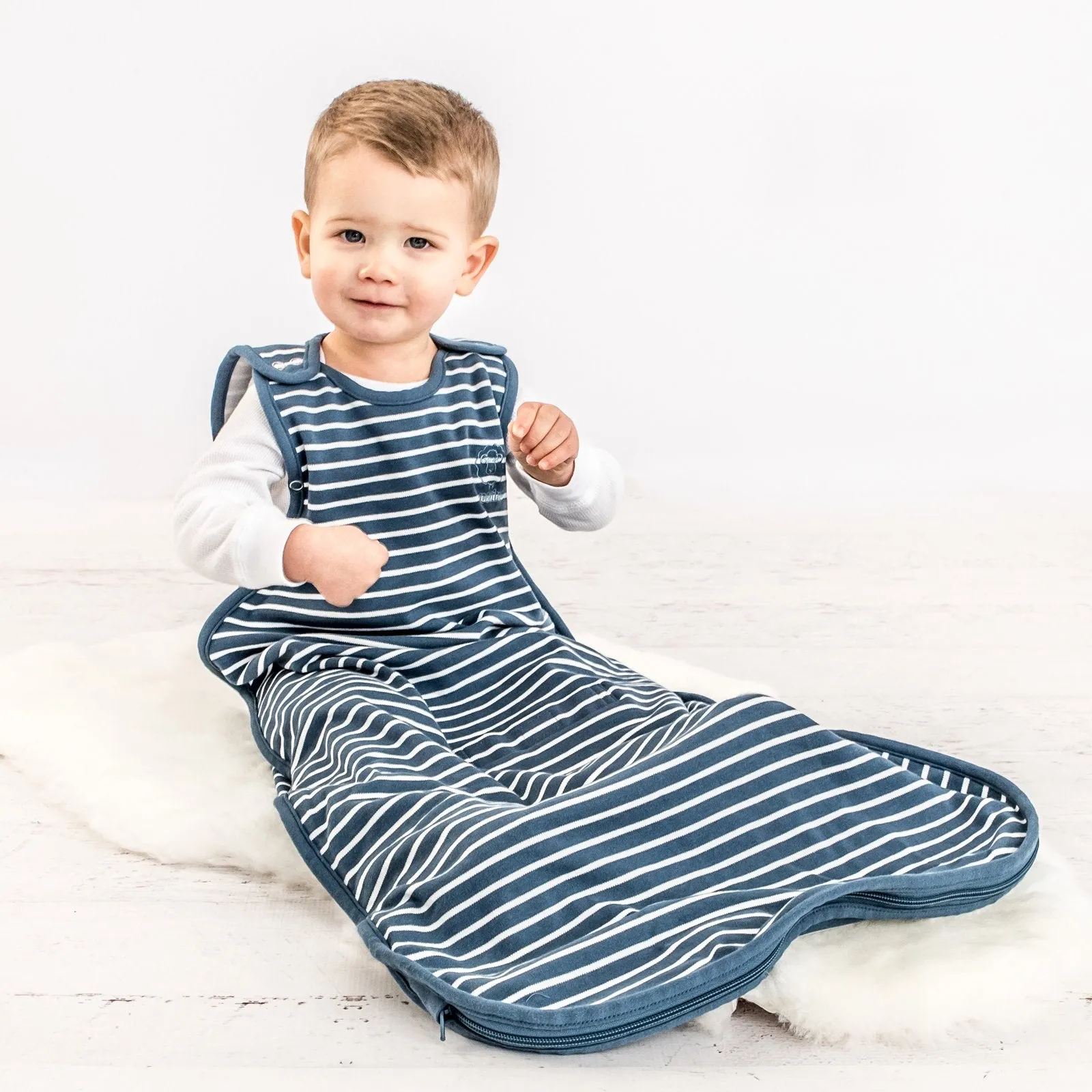 4 Season Ultimate Toddler Sleep Bag, Merino Wool & Organic Cotton, 2 - 4 Years, Navy Blue