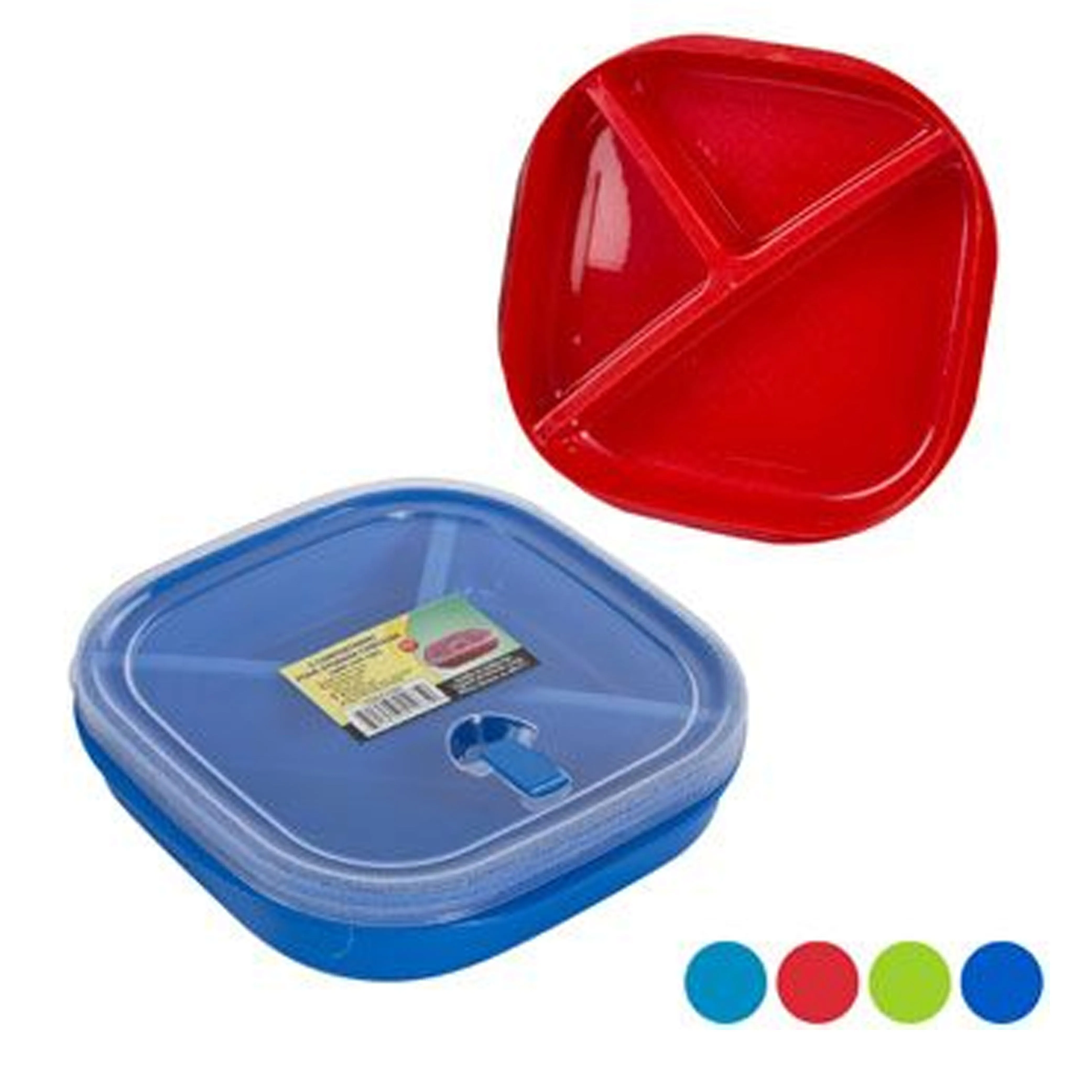 6 Reusable Food Storage Container Meal Prep 3 Section Plate Microwave BPA Free