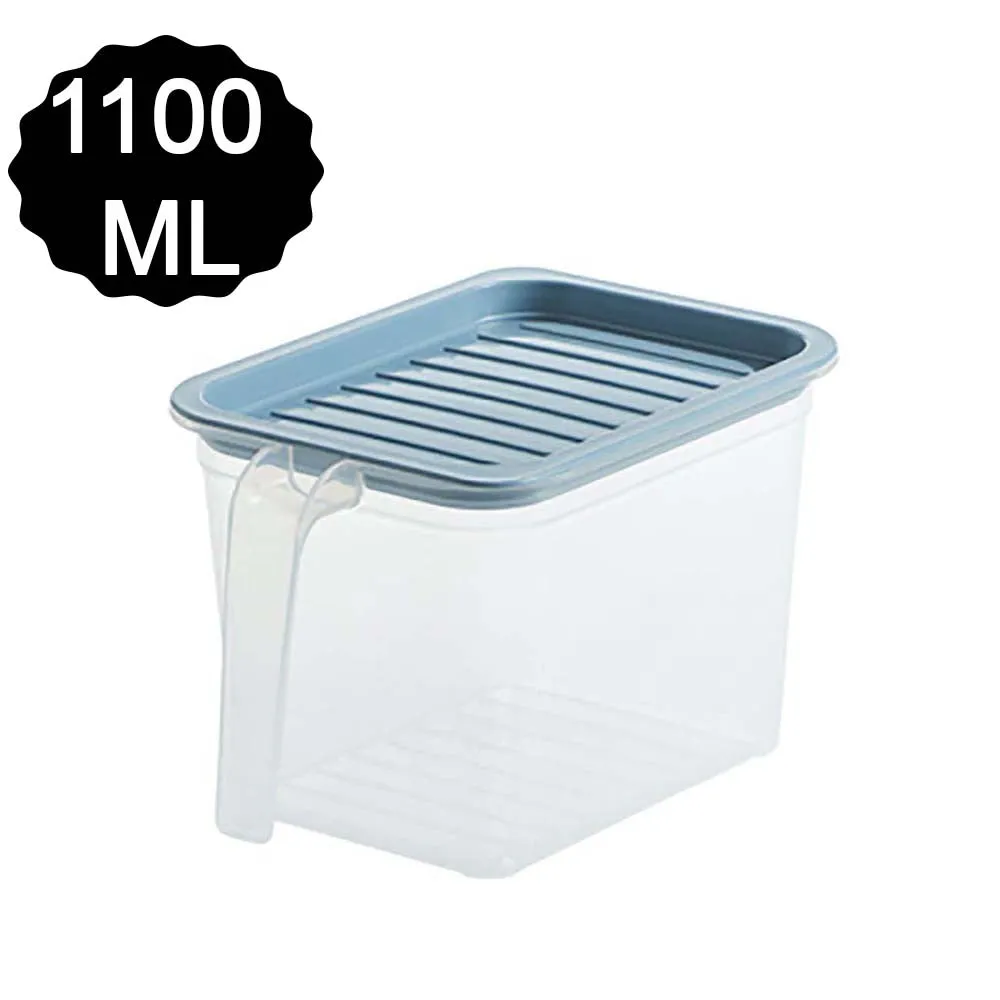 Air Tight Unbreakable Big Size 1100 ml Square Shape Kitchen Storage Container (Set of 6)