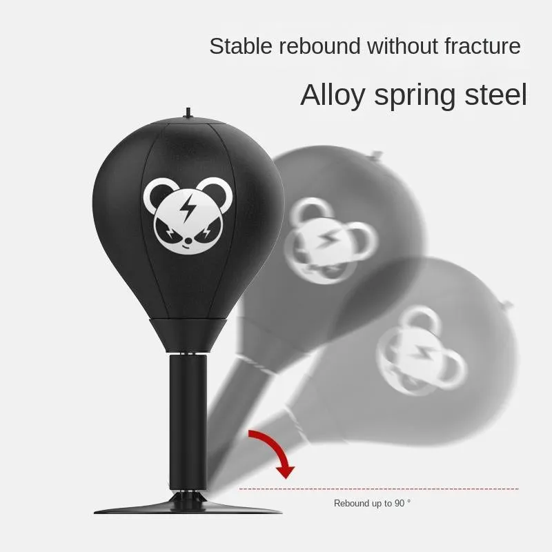 Desktop Speed Ball For Boxing Training - Bear Design With Gloves & Pump