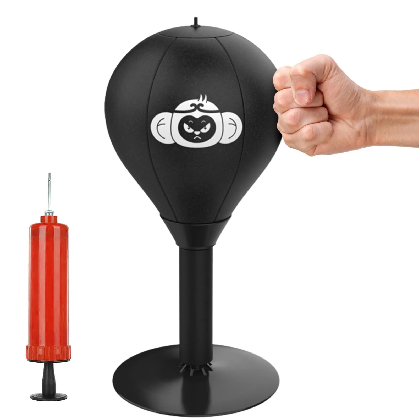 Desktop Speed Ball For Boxing Training - Bear Design With Gloves & Pump