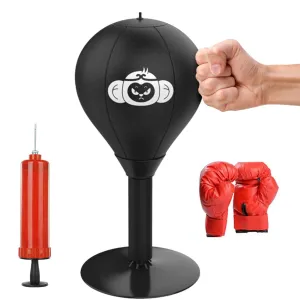 Desktop Speed Ball For Boxing Training - Bear Design With Gloves & Pump