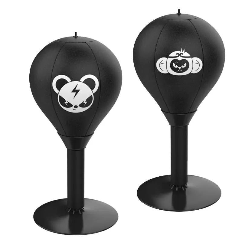 Desktop Speed Ball For Boxing Training - Bear Design With Gloves & Pump
