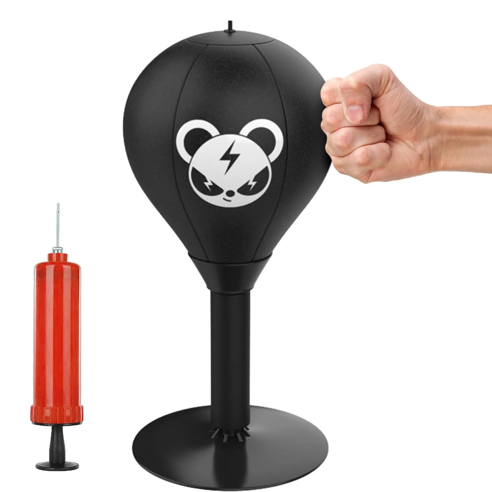Desktop Speed Ball For Boxing Training - Bear Design With Gloves & Pump