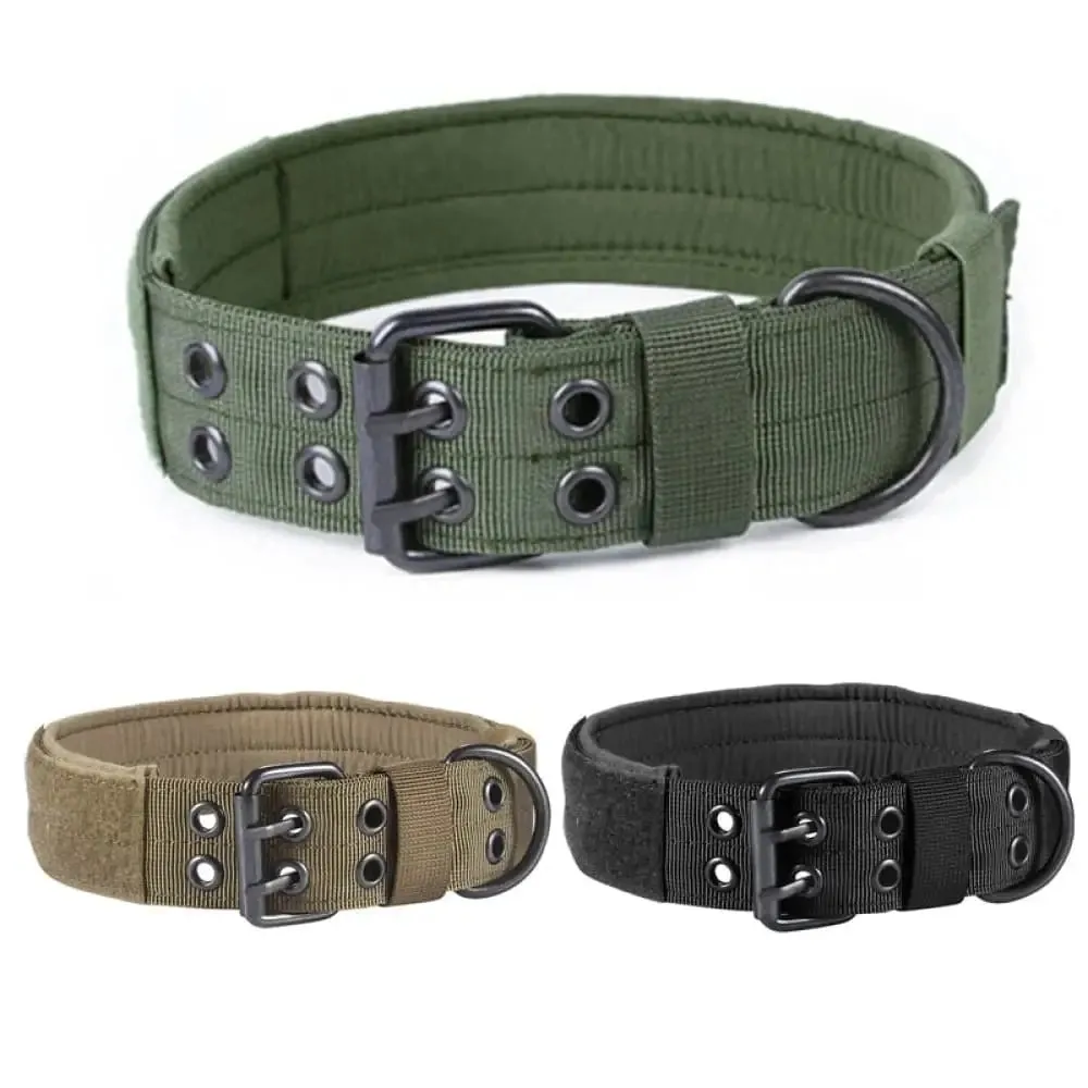 Durable Adjustable Heavy-duty Military Training Pet Collar for Medium, Large Dogs