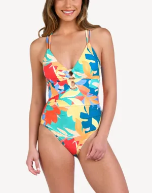 Fantasy Resort Lace Up One Piece Swimsuit