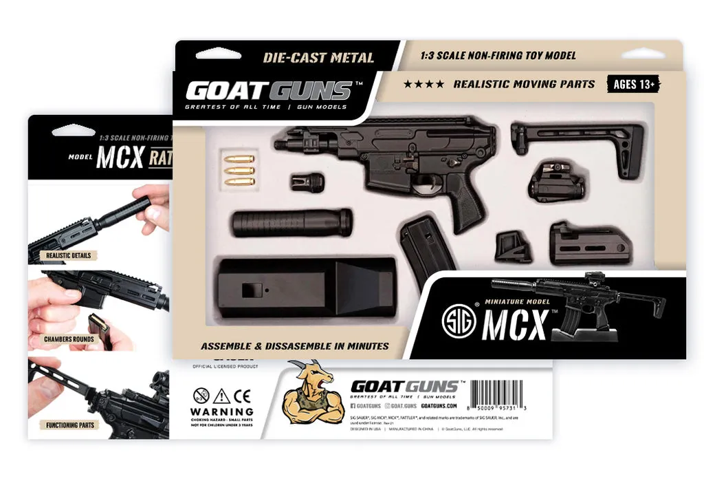 GoatGuns Miniature 1/3 Scale Die-Cast Sig Sauer MCX Model Kit (Black)