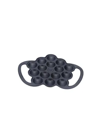 Preseasoned Cast Iron Poffertjes Pancake Pan | Safe For All Cooktops | 11 x 13 inches