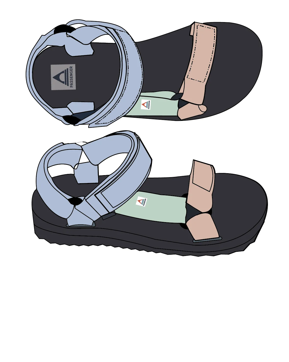Venice Sandal - Ice Blue Multi