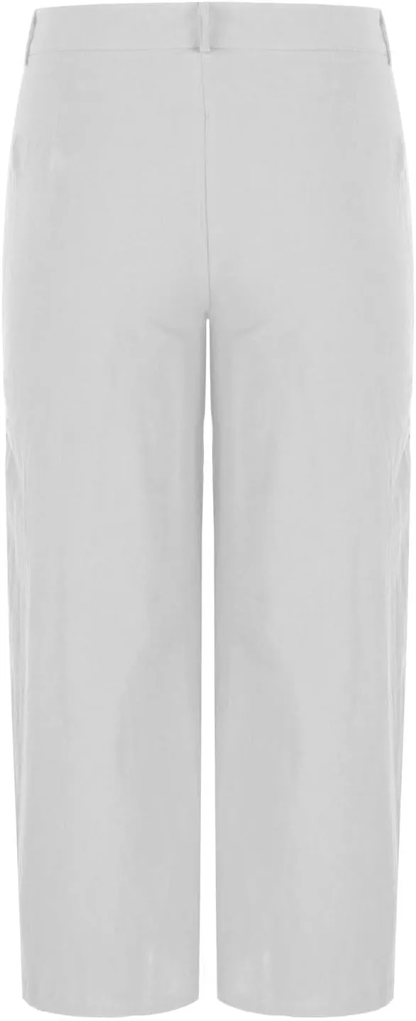 Xiaojmake Linen Pants for Men Casual Loose Fit Elastic Drawstring Waist Baggy Trousers Summer Straight Beach Pant Lightweight